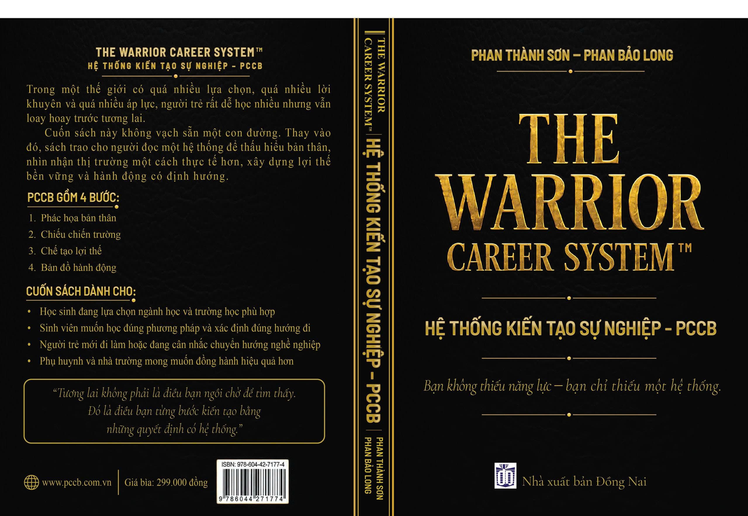 Toàn bộ bìa sách THE WARRIOR CAREER SYSTEM™ – PCCB (bìa trước, gáy, bìa sau)